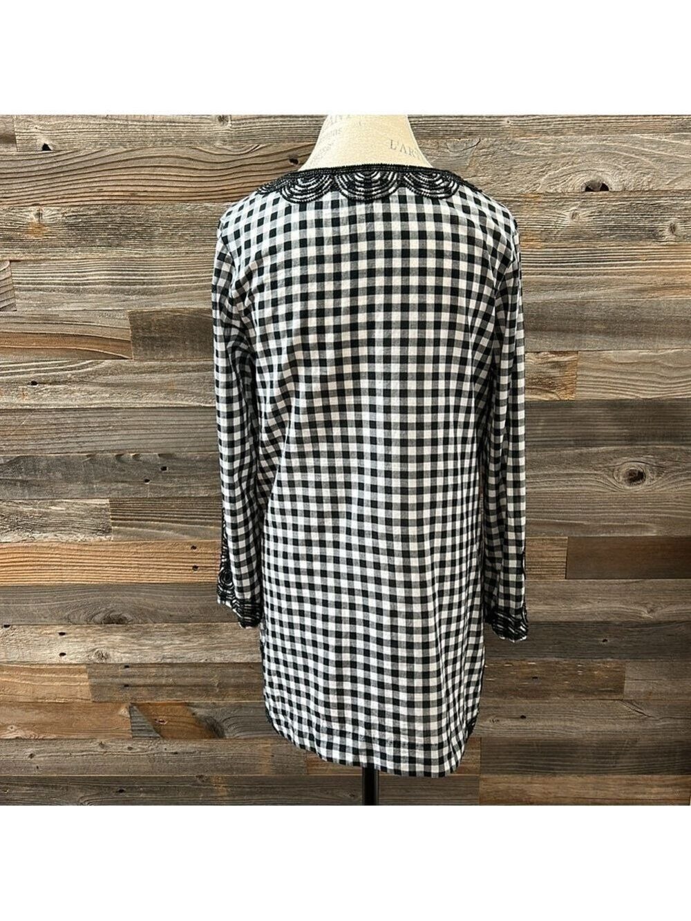 Vineyard Vines Embellished Bead Gingham Pullover Tunic Top/Cover Up Size Small - Picture 8 of 12